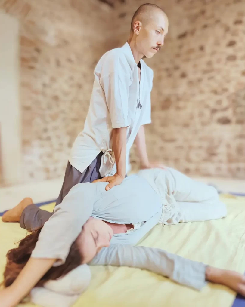 Francesco Giving Shiatsu Session
